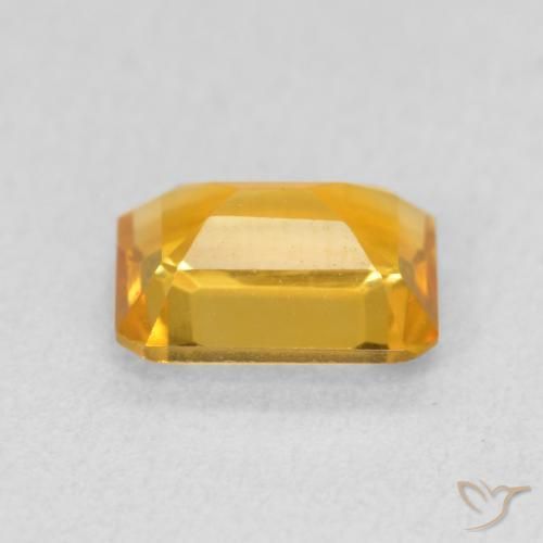 Citrino Laranja Dourada Natural 1.36ct, Corte Octógono / Esmeralda, VVS-VS