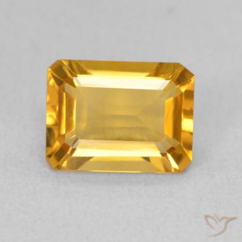 1.41ct Natural Laranja Dourado Profundo Citrino, Corte Esmeralda, VVS