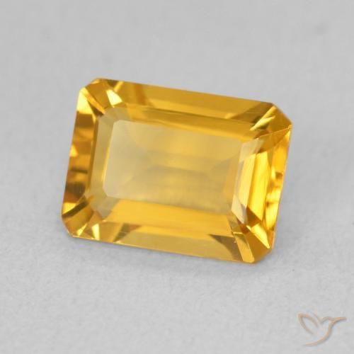 Citrino Laranja Dourado Profundo Natural 1.41ct, Corte Octógono / Esmeralda, VVS