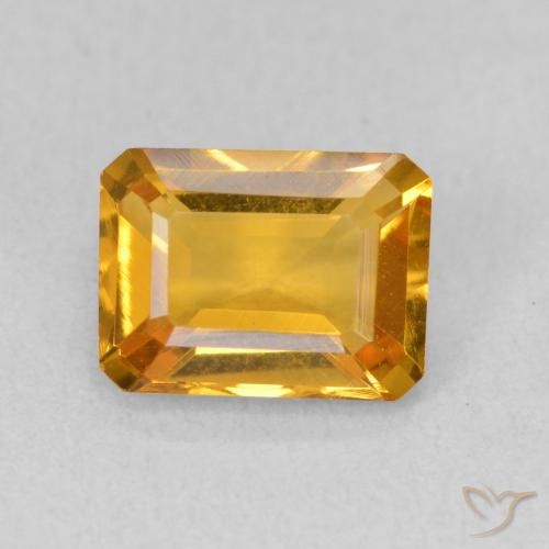 1.42ct Natural Laranja-dourado médio Citrino, Corte Esmeralda, VVS