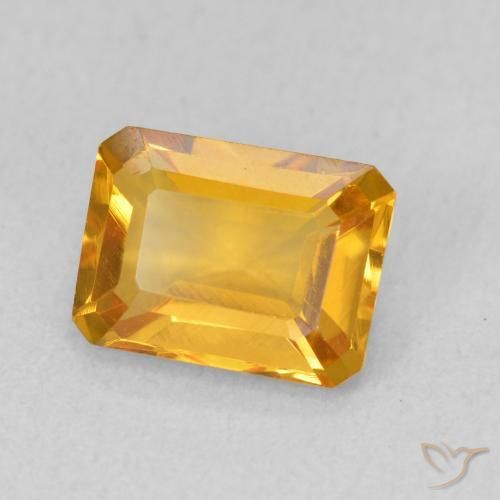 Citrino Laranja-dourado médio Natural 1.42ct, Corte Octógono / Esmeralda, VVS