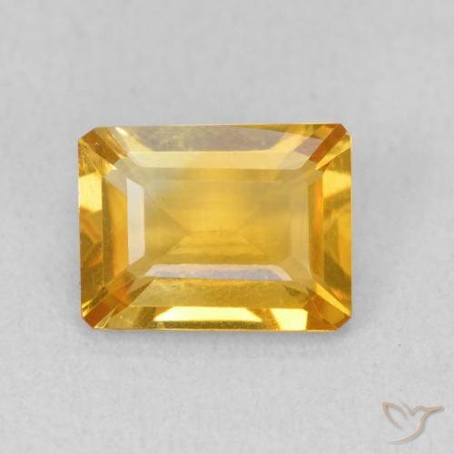 1.35ct Natural Dourado médio Citrino, Corte Esmeralda, VVS