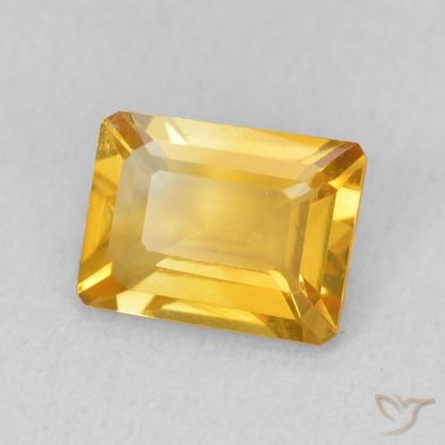 Citrino Dourado médio Natural 1.35ct, Corte Octógono / Esmeralda, VVS