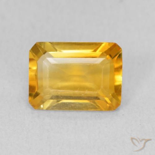 1.26ct Natural Dourado médio Citrino, Corte Esmeralda, VVS