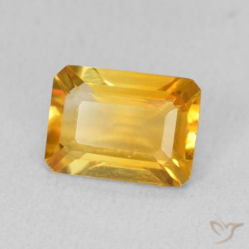 Citrino Dourado médio Natural 1.26ct, Corte Octógono / Esmeralda, VVS