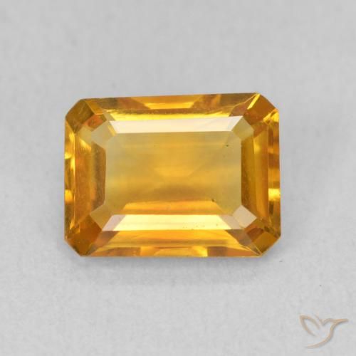 1.34ct Natural Laranja Profundo-Ouro Citrino, Corte Esmeralda, VVS