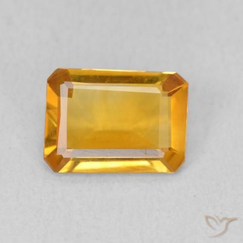 0.93ct Natural Laranja Profundo-Ouro Citrino, Corte Esmeralda, VVS