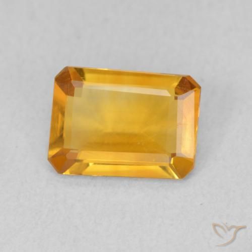 Citrino Laranja Profundo-Ouro Natural 0.93ct, Corte Octógono / Esmeralda, VVS