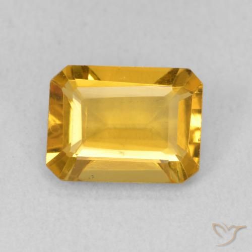 1.35ct Natural Laranja Dourado Profundo Citrino, Corte Esmeralda, VVS-VS