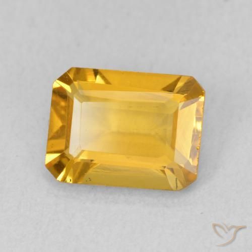Citrino Laranja Dourado Profundo Natural 1.35ct, Corte Octógono / Esmeralda, VVS-VS