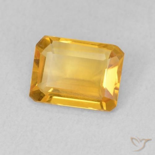 Citrino Laranja Dourada Natural 1.03ct, Corte Octógono / Esmeralda, VVS-VS