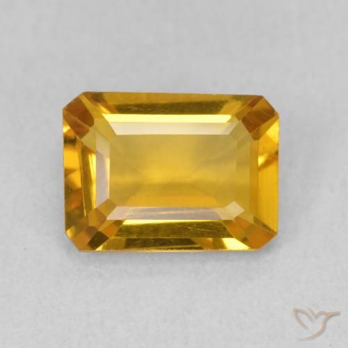 1.29ct Natural Dourado Escuro Citrino, Corte Esmeralda, VVS-VS