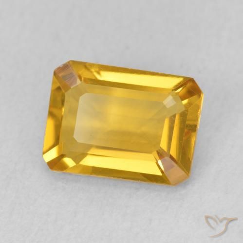 Citrino Dourado Escuro Natural 1.29ct, Corte Octógono / Esmeralda, VVS-VS