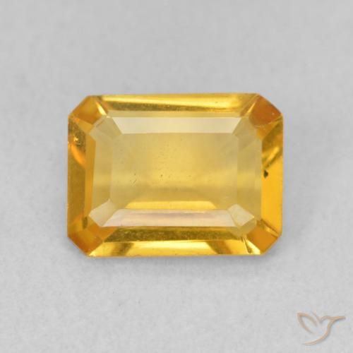 1.24ct Natural Dourado médio Citrino, Corte Esmeralda, VVS-VS