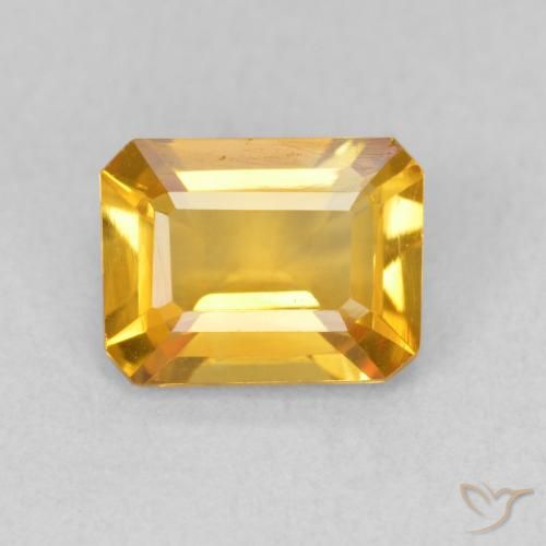1.29ct Natural Dourado médio Citrino, Corte Esmeralda, VVS-VS