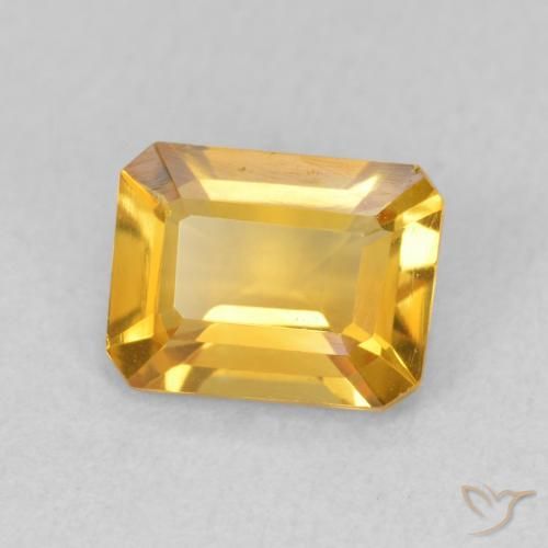 Citrino Dourado médio Natural 1.29ct, Corte Octógono / Esmeralda, VVS-VS
