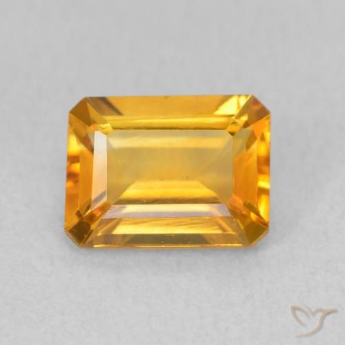 1.42ct Natural Laranja Profundo-Ouro Citrino, Corte Esmeralda, VVS
