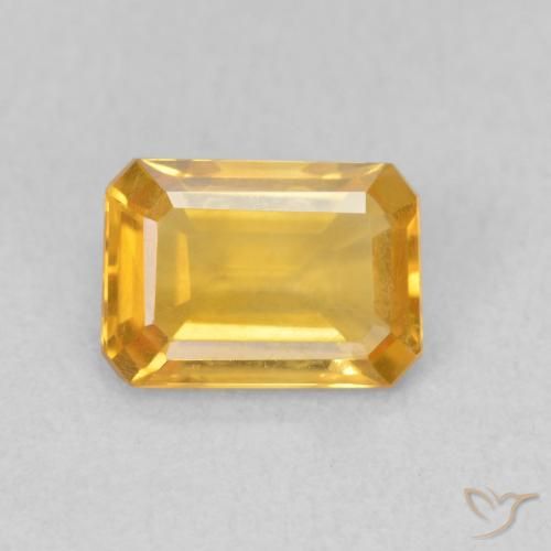 1.07ct Natural Dourado médio Citrino, Corte Esmeralda, VVS-VS