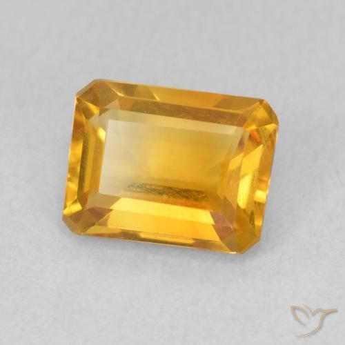 Citrino Medium Light Orange-Gold Natural 1.34ct, Corte Octógono / Esmeralda, VVS-VS