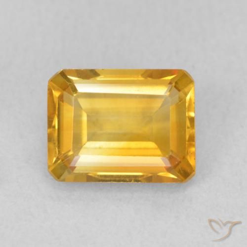 1.48ct Natural Dourado médio Citrino, Corte Esmeralda, VVS