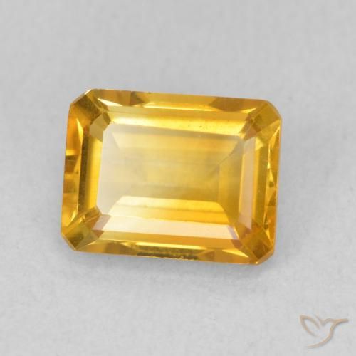 Citrino Dourado médio Natural 1.48ct, Corte Octógono / Esmeralda, VVS