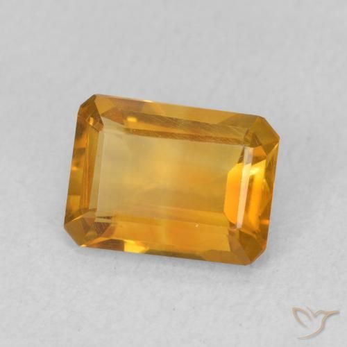 Citrino Laranja escuro-dourado Natural 1.12ct, Corte Octógono / Esmeralda, VVS-VS