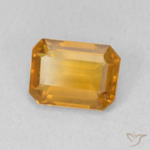 Citrino Laranja escuro-dourado Natural 1.21ct, Corte Octógono / Esmeralda, VVS-VS
