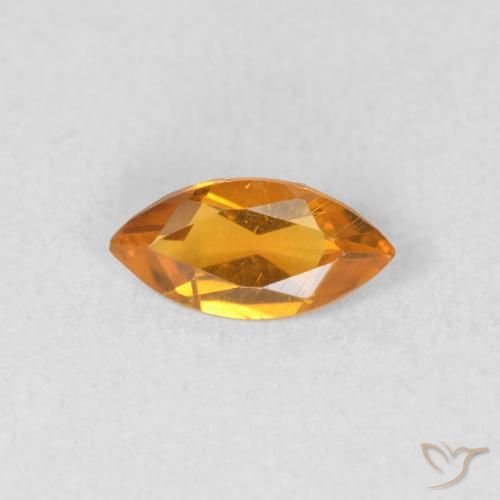 0.40ct Natural damasco laranja Citrino, Marquesa, VVS-VS