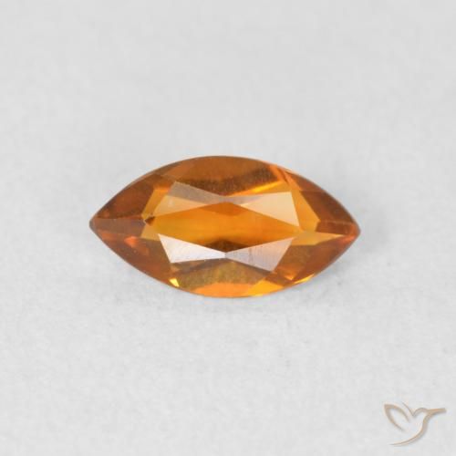 0.50ct Natural Laranja escuro Citrino, Marquesa, VVS-VS