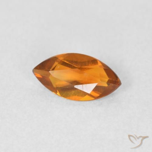 Citrino Laranja escuro Natural 0.50ct, Marquesa, VVS-VS
