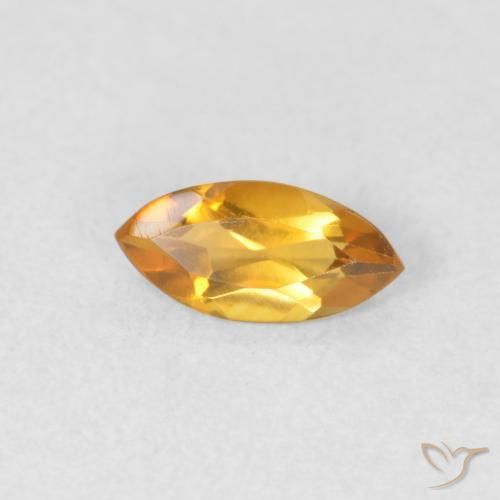 Citrino Laranja Profundo-Ouro Natural 0.46ct, Marquesa, VVS-VS