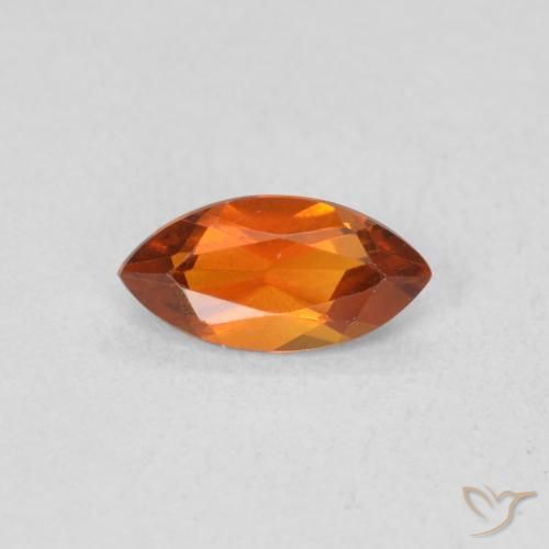 0.47ct Natural Laranja Profundo Citrino, Marquesa, VVS-VS