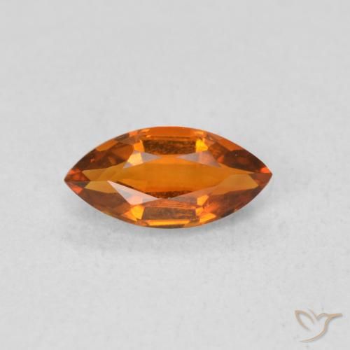 0.56ct Natural Laranja Profundo Citrino, Marquesa, VVS-VS