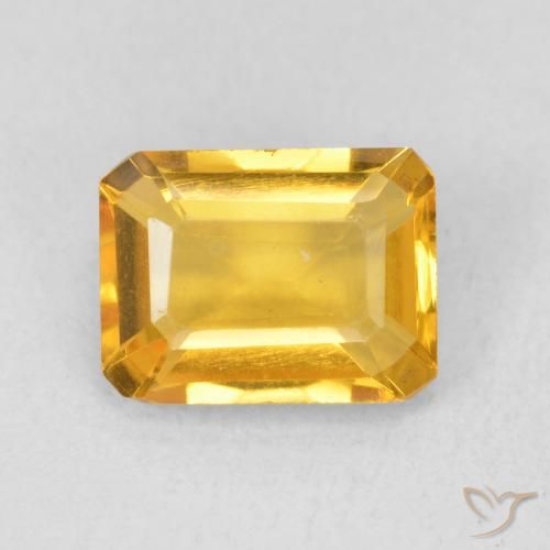 1.44ct Natural ouro médio Citrino, Corte Esmeralda, VVS