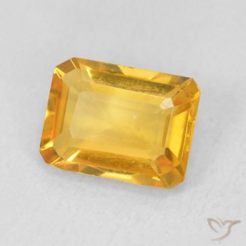 Citrino ouro médio Natural 1.44ct, Corte Octógono / Esmeralda, VVS