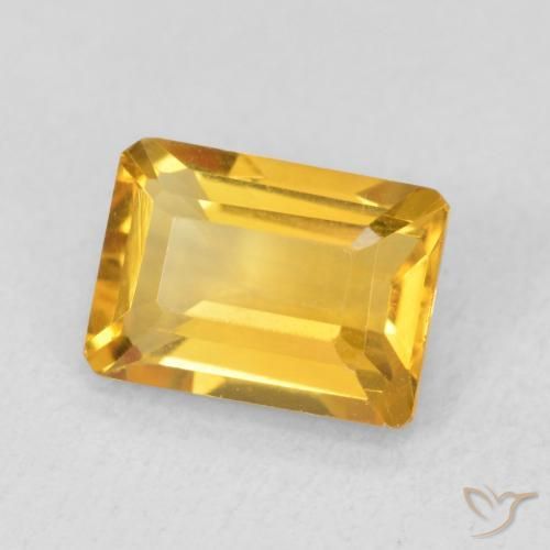 Citrino Laranja Dourado Profundo Natural 1.45ct, Corte Octógono / Esmeralda, VVS