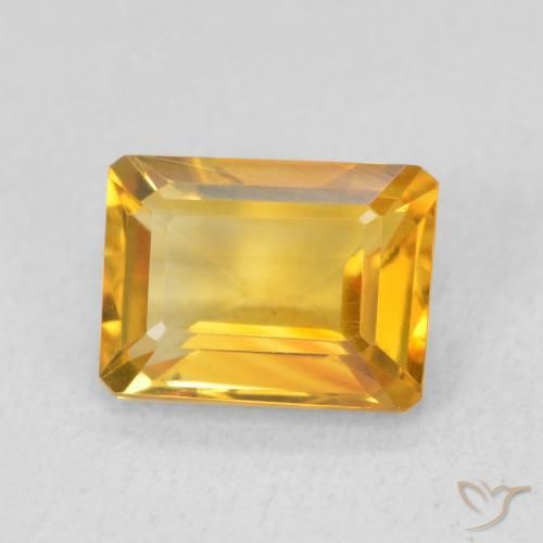 Citrino Dourado Escuro Natural 1.39ct, Corte Octógono / Esmeralda, VVS