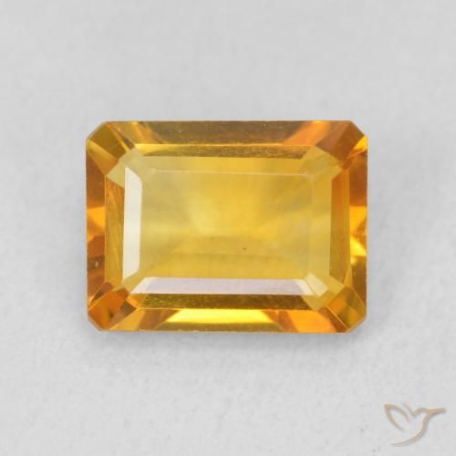 1.41ct Natural Laranja escuro-dourado Citrino, Corte Esmeralda, VVS
