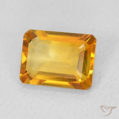 Citrino Laranja escuro-dourado Natural 1.41ct, Corte Octógono / Esmeralda, VVS