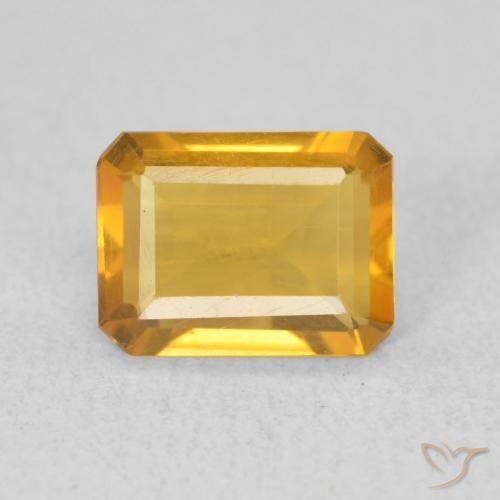 1.06ct Natural Dourado Escuro Citrino, Corte Esmeralda, VVS
