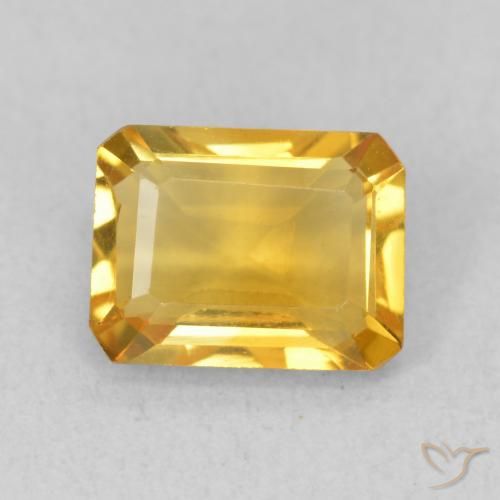 1.46ct Natural ouro médio Citrino, Corte Esmeralda, VVS