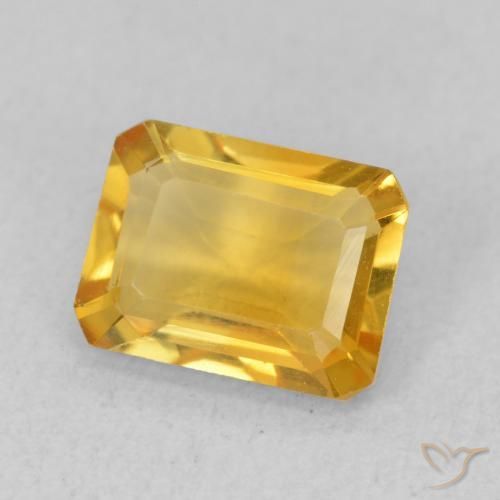 Citrino ouro médio Natural 1.46ct, Corte Octógono / Esmeralda, VVS