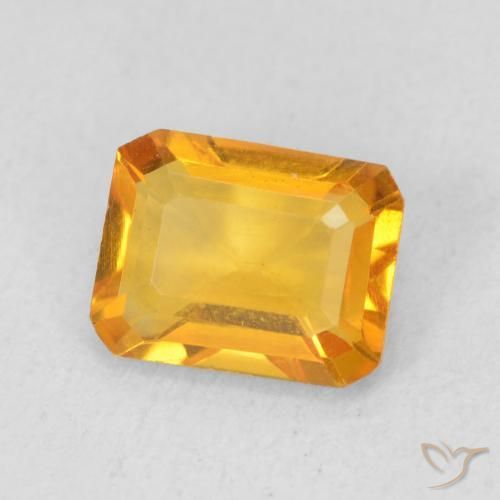 Citrino Laranja escuro-dourado Natural 1.23ct, Corte Octógono / Esmeralda, VVS