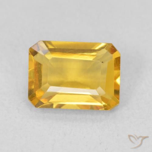 1.30ct Natural ouro médio Citrino, Corte Esmeralda, VVS