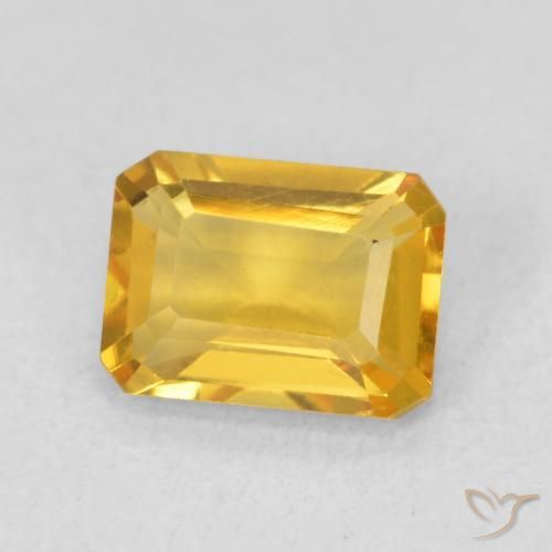 Citrino ouro médio Natural 1.30ct, Corte Octógono / Esmeralda, VVS