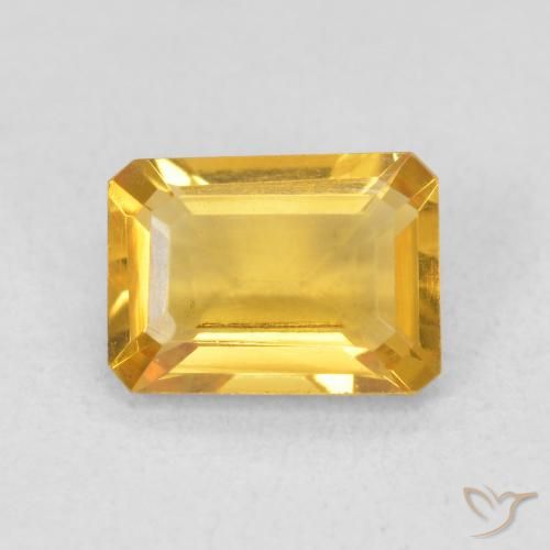 1.24ct Natural Laranja Dourado Profundo Citrino, Corte Esmeralda, VVS