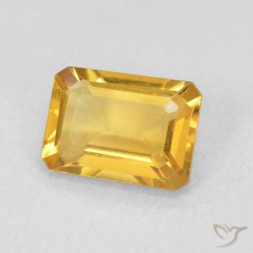 Citrino Laranja Dourado Profundo Natural 1.24ct, Corte Octógono / Esmeralda, VVS