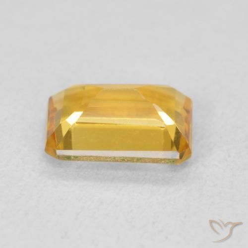 Citrino Laranja Dourado Profundo Natural 1.24ct, Corte Octógono / Esmeralda, VVS