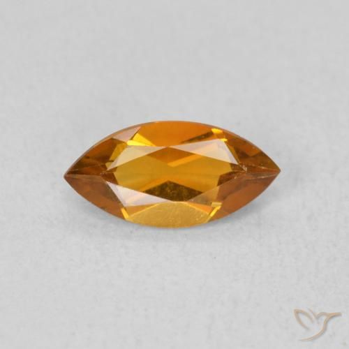 0.47ct Natural Laranja Profundo Citrino, Marquesa, VVS-VS