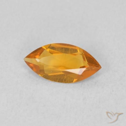 Citrino Laranja Médio Natural 0.42ct, Marquesa, VVS-VS